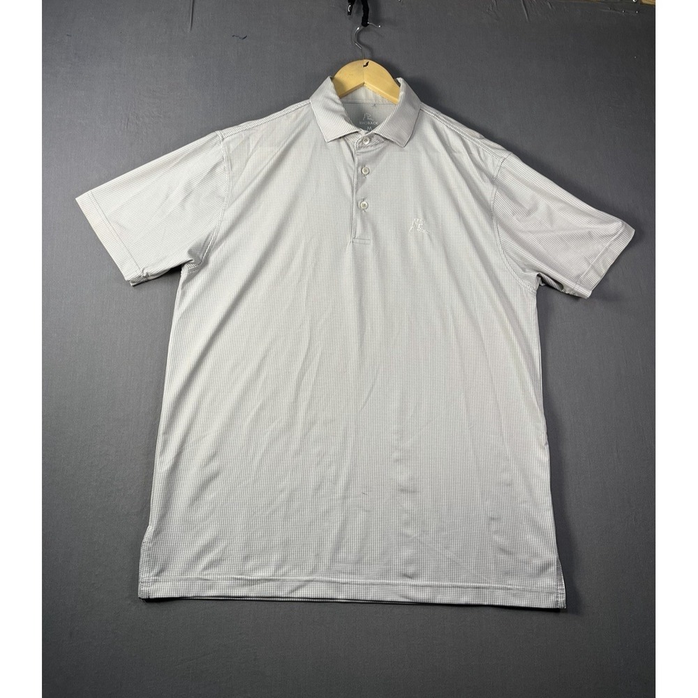 Rhoback Mens Medium Polo Shirt Gray Golf Performance Logo Breathable